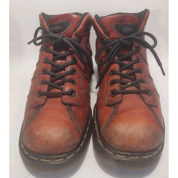 Vintage Dr. Martens Red Boots Made in England DMS Label Mens Size 9 Rare Patina - Picture 2 of 15